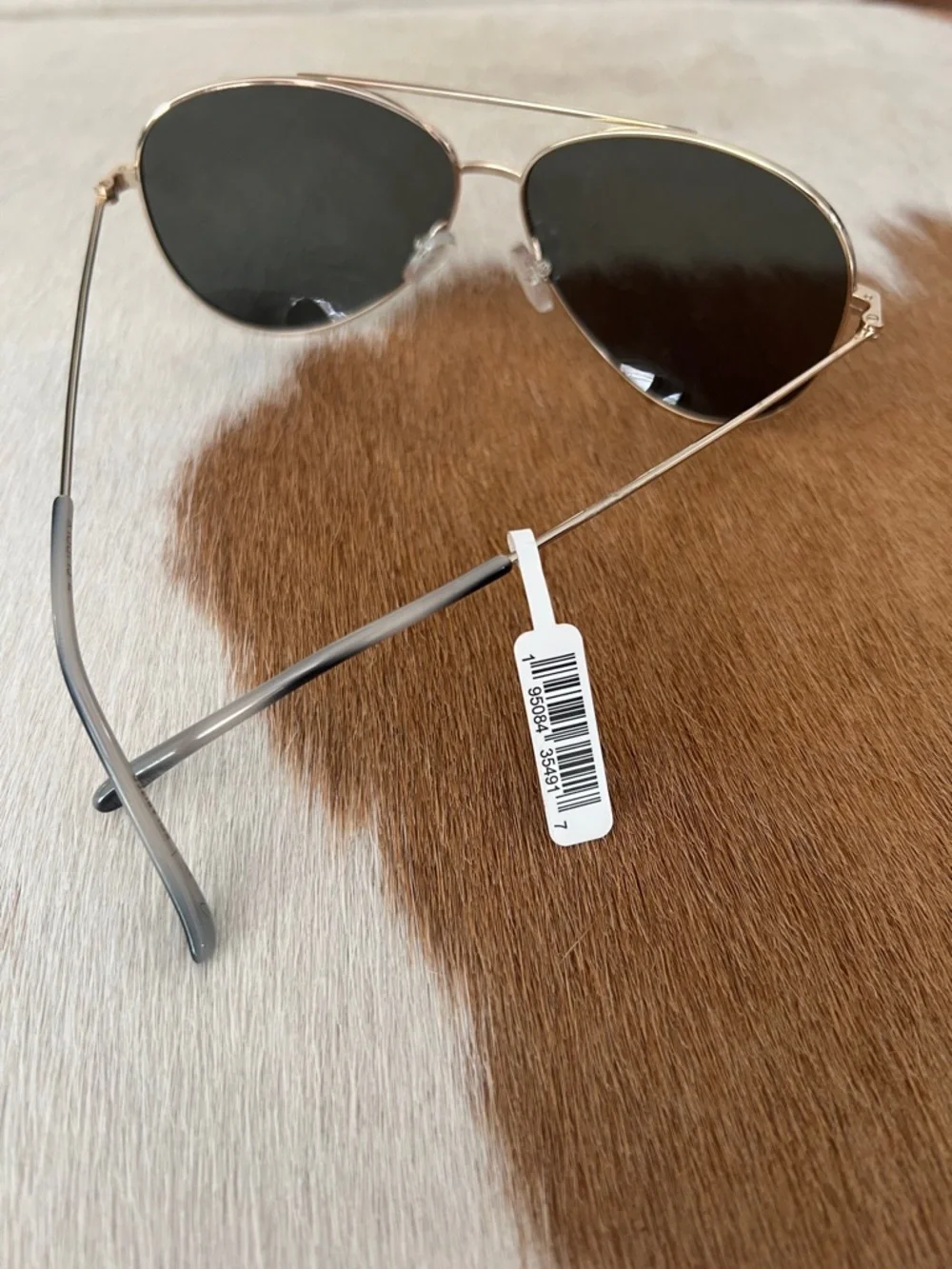 Z Supply Driver  Aviator Sunglasses - Gold Frame with Gray Lenses MSRP $79